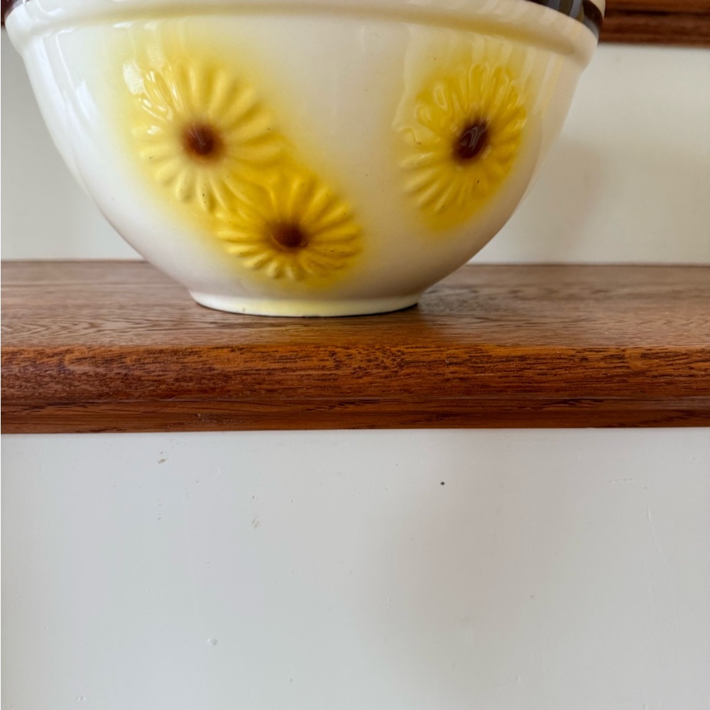 Yellow Floral Ceramic Bowl